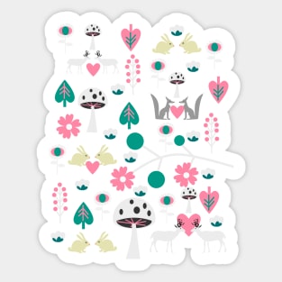 Romantic little animals Sticker